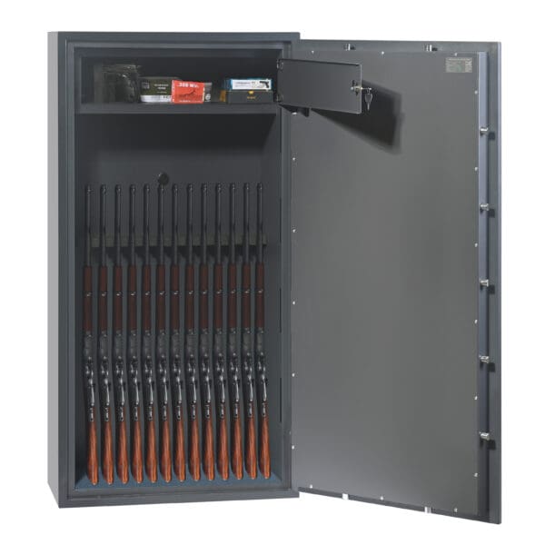 Phoenix Rigel GS8025K 14 Gun Gun Safe with Internal Ammo Box and Key Lock