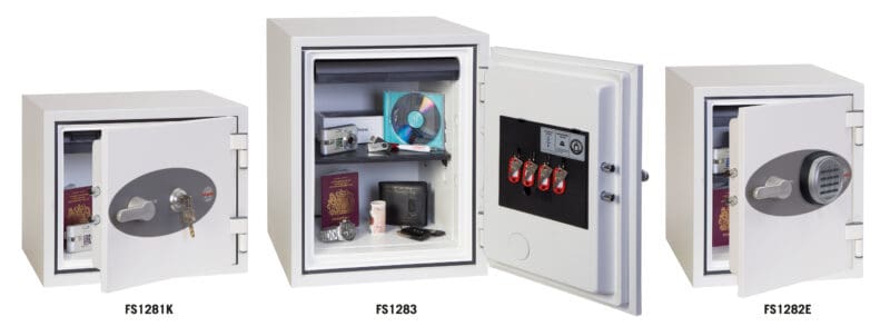 Phoenix Titan FS1281 FS1282 and FS1283 Fire Safe Series Group image showing different sizes