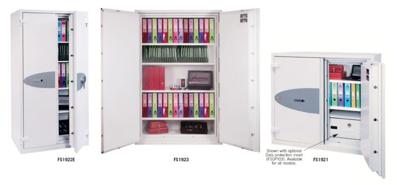 Phoenix Fire Commander Pro Fire Safe group photo showing different sizes from the FS1920 series